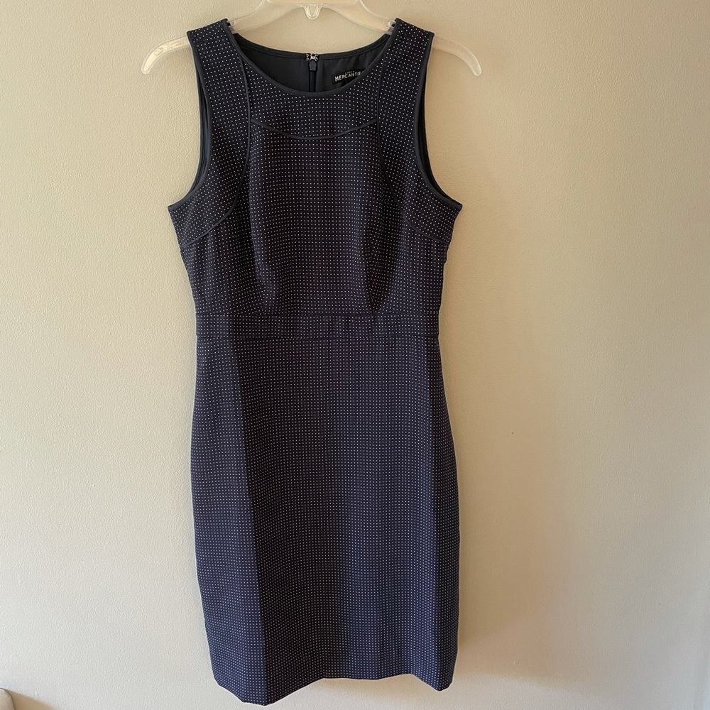 J. Crew Mercantile Navy Dot Dress, size 4